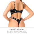 Miniatyrbillede 3 af 5: Body Shapewear Lace Push-Up Gennemsigtig Tummy Dye Hip String Stram Jumpsuit Dyb V Rygløs Aftenkjole Shaper Sort Black L