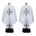 Miniatyrbillede 4 af 5: Japansk Anime Bleach Mænds Cosplay Kostume Kyouraku Shunsui Kenpachi Zaraki Hvid Kappe Kaptajns Kappe Ingen Sort Kimono 1 1 M