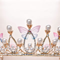 Miniatyrbilde 5 av 5: Barnekroner Hodeplagg Prinsesse Jentekrone Krystallblomst Barn Stort Hårbånd Barn Baby Bursdag Brudehårtilbehør