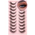 [SC]False Eyelashes Mink Lashes Natural Wispy Cat Eye Lashes Fluffy Pack 3D Strip Short Volume False Eyelashes 10 Pairs Fox Eye Bulk