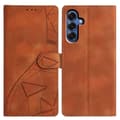 [SC] Wallet Case for Samsung Galaxy A56 5G with Printed Triangle Pattern, Leather, Flip Case Brown