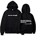 Miniatyrbild 1 av 5: Womens Hoodies \"Dear Person Behind Me\" Hooded Sweatshirt Long Sleeve Pullover Tops Black Black 3XL