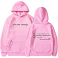Miniatyrbild 1 av 5: Womens Hoodies \"Kära person bakom mig\" Hooded Sweatshirt Långärmad Pullover Toppar Rosa Pink L