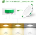 Miniatyrbild 3 av 5: (SC)Modern Ceiling Lights, Energy-Efficient Damp-Rated LED Downlights for Wet Areas, Selectable Color Temperatures (6-Pack)