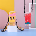Miniatyrbild 5 av 5: Bärbar Vattenkopp Söt Tecknad Design Stor Kapacitet Plast