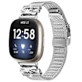 Miniatyrbillede 1 af 5: Armbånd i rustfrit stål til Fitbit Versa3/4/Sense 2 Sølv Silver Sølv