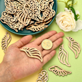 Miniatyrbillede 3 af 5: 80 stk. Engelvinger Patches Træ Patches Ubehandlet Træ