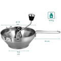 Miniatyrbilde 3 av 5: Rustfritt stål sil med 3x silinnsatser - Silmølle for suppe, syltetøy, babyporridge, sauser - 3 silinnsatser - Møllepresse