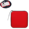 (SC)Hard DVD Storage Case, Large Disc Capacity, Shockproof Protection, Soft-Sided CD/DVD Organizer, Convenient Storage Bag for Car and Home, Red