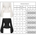 Miniatyrbillede 2 af 2: Dame Ensfarvet Renæssance Korset Vest Off Shoulder Toppe Middelalderlig Viktoriansk Langærmet Skjorte Pirat Cosplay Kostume Beige M Beige