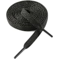 Miniatyrbillede 1 af 5: Fladde Snørebånd til Sneakers, Enkeltlags 8mm Polyester Flad Farve Snørebånd, Sort, med en længde på 54 tommer/137cm.