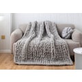 Miniatyrbilde 2 av 4: Tykk strikket chenille-garn for håndlagde tepper, supermyk stor jumbo-teppegarn Grey