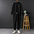 Miniatyrbillede 1 af 5: Nye Overalls Herre Jumpsuit Hætte Langærmet Strålefødder Japansk Gade Sort black S  45 - 52.5 KG