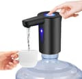 Vattenpump för vattenbehållare, elektrisk dricksvattenpump, USB-vattenpump, bärbar automatisk vattenflaskpump för universell flaska, för utomhuscamping Black