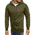 Miniatyrbillede 2 af 5: Herre Hoodies Sweatshirt Zip Up Letvægtsjakker 2 Green XXL