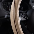 Miniatyrbild 4 av 6: Färg Piping Läder Universal Rattmuff, Passar 14,5-15 Tum Olika Fordon SUV, Bilar (Beige) Beige