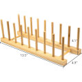 Miniatyrbild 2 av 7: 4-pack bambu skåp diskställ-tallriksställ stativ grytlockhållare, köksskåpsorganisatör för skål, kopp, skärbräda och mer, 33 x 12 x 10,5 cm