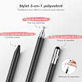 Miniatyrbilde 2 av 7: 3-i-1 Stylus Penn for iPad Samsung Nettbrett Smarttelefon, Høysensitiv og Høy Presisjon Berørings-Stylus med 10 Erstatningstupper (Svart + Rosegull)