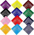 Flerfärgade halsdamaskbandanas för kvinnor och män, 12 stycken