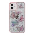 Fargerikt sommerfugl glitter epoxy TPU-telefondeksel for iPhone 12 Mini