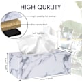 Miniatyrbilde 7 av 7: Rektangulær serviettholder i PU-lær, serviettboks for hjemmekontorrestaurant, marmor Marble