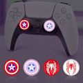 Miniatyrbild 4 av 6: 4 st mjuka silikontumgrepp, tecknade halkfria joystick-skydd, kontrollertumgrepp tillbehör reservdelar för PS4, PS5, Xbox Series