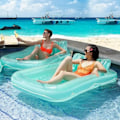 Miniatyrbild 6 av 10: YATOUT Joy (Sommarrea) Stor Uppblåsbar Flytande Solstol för Pool, Solbädd, Uppblåsbar Solmadrass, Kan Användas Utomhus, Trädgård, Bakgård