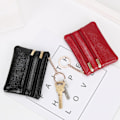 Miniatyrbillede 6 af 8: PU Læder Dame Zipper Coin Wallet Nøglering Kort Kontanter Holde J J
