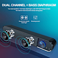 Pikkukuva 2 / 5: Mustat PC-kaiuttimet, 12 W, PC-soundbar, USB-virta, 3,5 mm