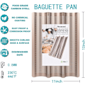 Miniatyrbild 3 av 5: Baguetteformar för bakning, kolstål 3 brödformar, nonstick baguettebakplåt för perforerad fransk brödform