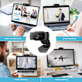 Miniatyrbillede 6 af 6: 1080P webkamera med mikrofon, USB 2.0 webkamera til stationær og bærbar computer med automatisk lyskorrektion, plug and play, til videostreaming