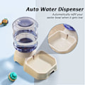 Miniatyrbillede 2 af 5: Automatisk foder- og vanddispenser til hunde og katte, BPA-fri, tyngdekraftspåfyldning, nem at rengøre, selvfodring. (H-vand) White-Waterer