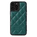 För iPhone 14 Pro PU Läder+PC+TPU Telefonskal Fullständigt Skydd Rombtextur Telefonfodral