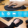 Miniatyrbild 7 av 7: Ergonomisk musmatta med handledsstöd i minnesskum, bekväm datormusmatta för bärbar dator, smärtlindrande handledsstöd Black