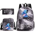 Lilo & Stitch Ryggsäck Tredelat set Skolväska grå gray