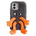 Fluffy telefoncover med lange ben og udtryksfulde øjne til iPhone 16 - Sort