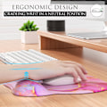 Miniatyrbillede 3 af 6: Ergonomisk musemåtte med memory foam håndledsstøtte, behagelig computer musemåtte til bærbar computer, smertelindrende håndledsstøtte Pink Marble