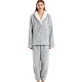 Miniatyrbild 1 av 6: Dam Pyjamas Varma Fleece Pyjamas Set Vinter Mjuk Dam 2-Delar Nattkläder Loungewear Set Långärmad Topp och Termiska Byxor Pjs Sleepwear