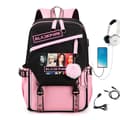 BLACKPINK Rygsæk Skoletaske Sort og pink dansende Black and pink dancing