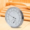 Miniatyrbillede 4 af 9: Saunatermometer i rustfrit stål, hygrometer, termometer til dampbad med letlæselig skala, termohygrometer, tilbehør til saunarum