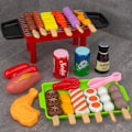 Miniatyrbild 5 av 11: Barnlekstuga Bbq Leksak Simulering Kök Matlagning Leksak Barbe 58st+grill one-size 58pcs+grill one-size