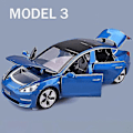 Miniatyrbillede 1 af 4: 1:32 Tesla Model X Model 3 Model S Model Y Legering Bilmodel Diecasts Legetøjsbil Lyd Og Lys Børn Legetøj Til Børn Gaver Drenge Legetøjsmodel 3 Blå Model 3 Blue