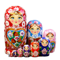 Miniatyrbild 3 av 4: Ryska Dockor Matryoshka i Trä 7-Delars Set Handgjorda Leksaker Barn Vuxna Påsk Mors Dag Födelsedag Jul Halloween Present
