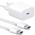 Lader for Android/Apple - Hurtiglader 20W USB-C - USB-C, adapter + 2m kabel Hvit, flere størrelser tilgjengelig (Flere kombinasjoner tilgjengelig) C-C port 1pc
