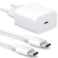 Pikkukuva 2 / 5: Laturi Androidille/Applelle - Pikalaturi 20W USB-C - USB-C, adapteri + 2m kaapeli Valkoinen, useita kokoja saatavilla (Useita yhdistelmiä saatavilla) C-C port 2pc