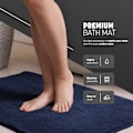 Miniatyrbillede 3 af 5: Skridsikker Mikrofiber Badeværelses- og Toiletmåtte - Blød & Behagelig Måtte med Maskinvaskbar Design - Vandabsorberende & Hurtigtørrende til at Holde (40x60cm) Blå Navy