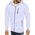 Miniatyrbillede 2 af 4: Herre Hoodies Sweatshirt Zip Up Letvægtsjakker 1 White XL