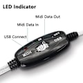 Miniatyrbild 3 av 5: USB Midi-kabeladapter, USB typ A hane till Midi Din 5-stifts in-out-kabelgränssnitt med LED-indikator [DB] Som visas