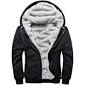Miniatyrbilde 1 av 6: Herre Genser Termisk Sherpa Foret Jakker Vinter Trening Fleece Hoodie Full Zip Ull Varm Tykk Frakker Yttertøy 11black S