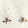Miniatyrbillede 3 af 8: Fisketank Landskab Dekoration Plast Flydende Kat Statue Dekoration DIY Landskab Fisketank Kunstig Akvarium til Krybdyr Levested Leg Green Eyes